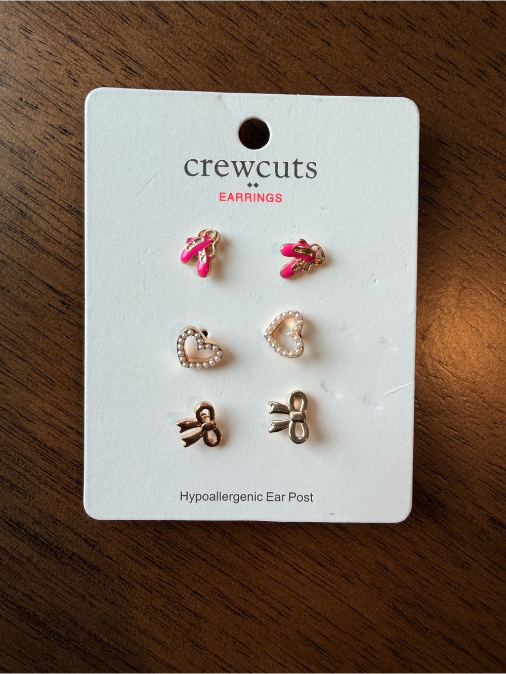 Crewcuts Pink and Gold Kids Earring Set - 3 Pairs